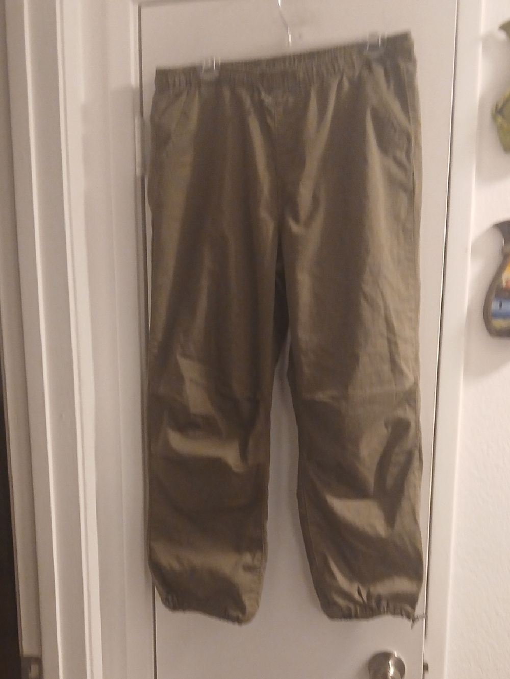 Olive Green Elastic Waist Casual Pants Women's 15 / 32 Size Pull On